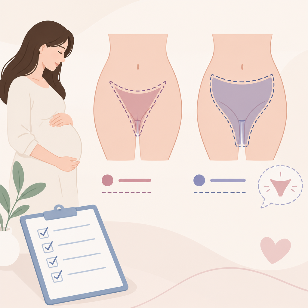 AI 생성 설명 이미지: 임산부 왁싱 도도라인왁싱 파주운정본점 | 비키니와 브라질리언 왁싱 범위 확인 체크리스트